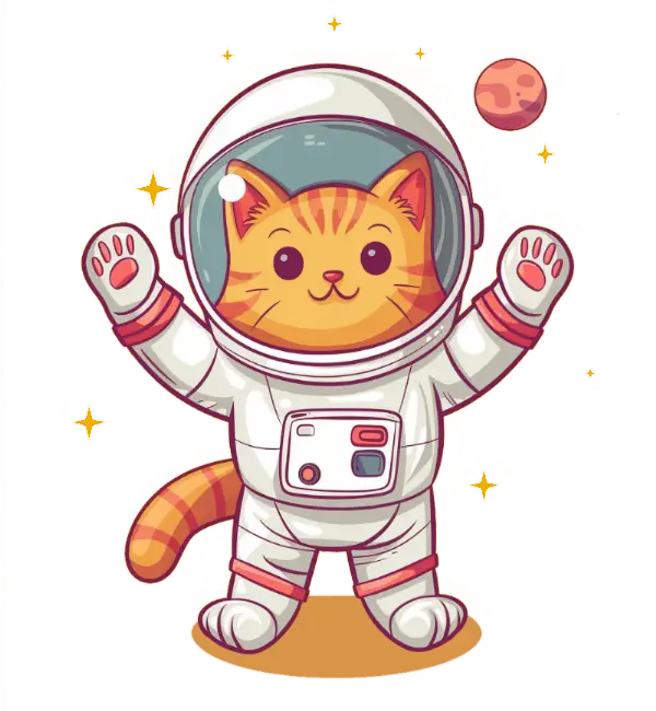 Cat astronaut is welcoming you