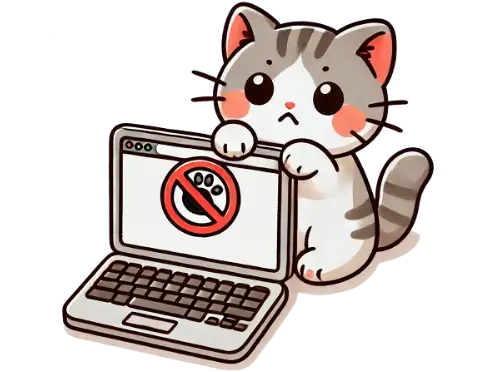 A cat has no access to a web page