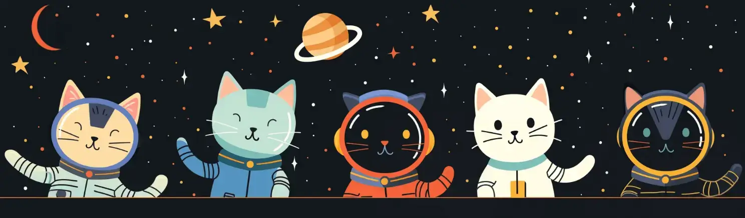 Cat astronauts are welcoming you